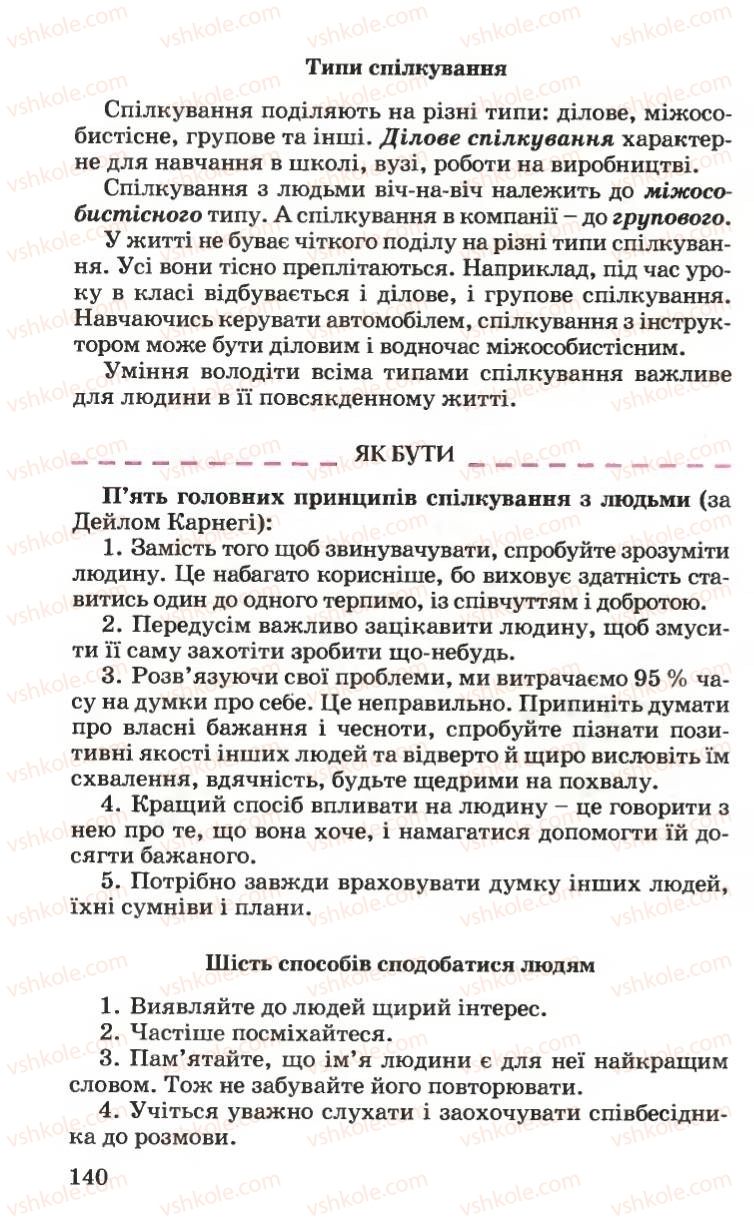 Страница 140 | Підручник Основи здоров'я 6 клас Н.М. Поліщук 2006