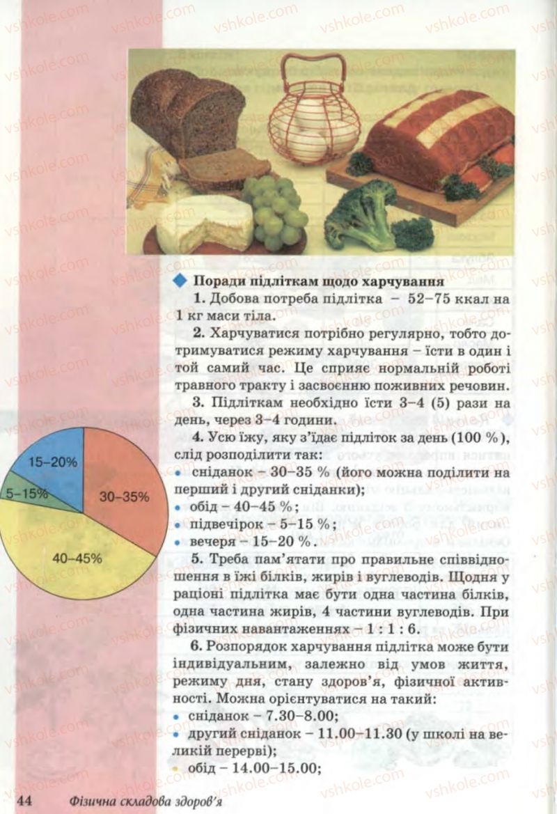 Страница 44 | Підручник Основи здоров'я 6 клас Т.Є. Бойченко, Н.С. Коваль, В.В. Дивак 2006
