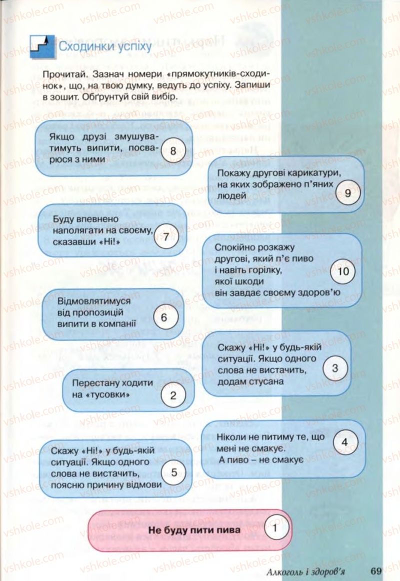 Страница 69 | Підручник Основи здоров'я 6 клас Т.Є. Бойченко, Н.С. Коваль, В.В. Дивак 2006