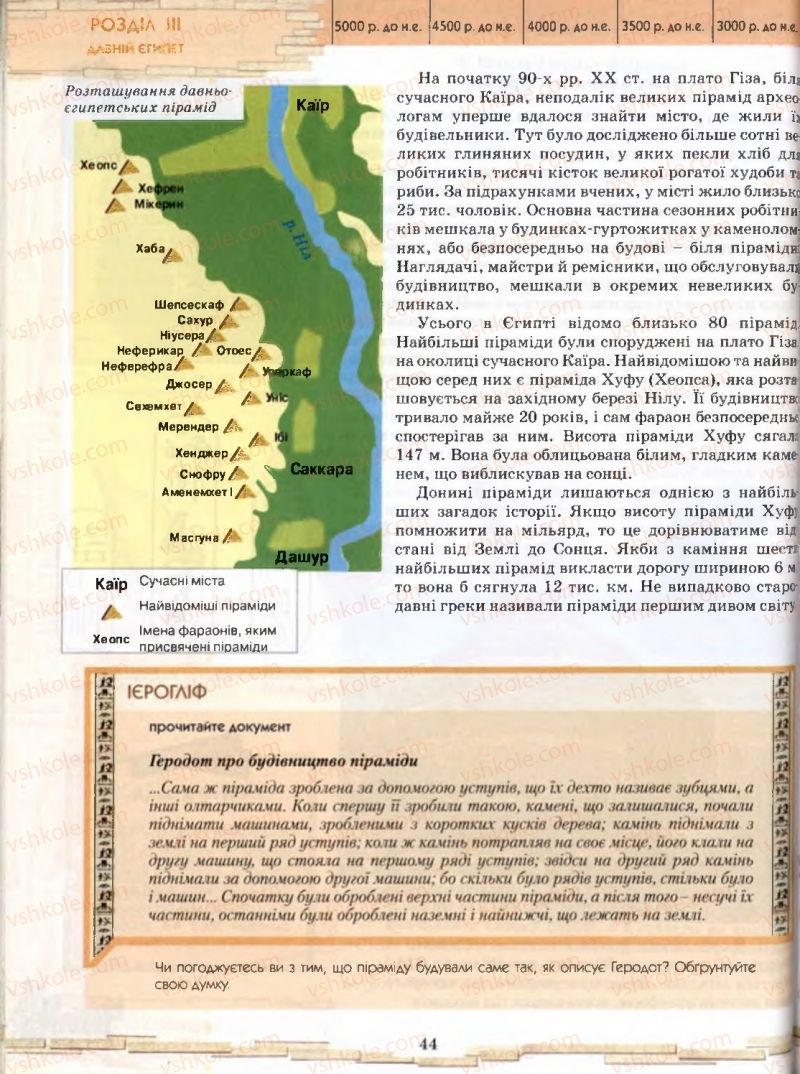 Страница 44 | Підручник Історія 6 клас О.І. Бонь, О.Л. Іваню 2005