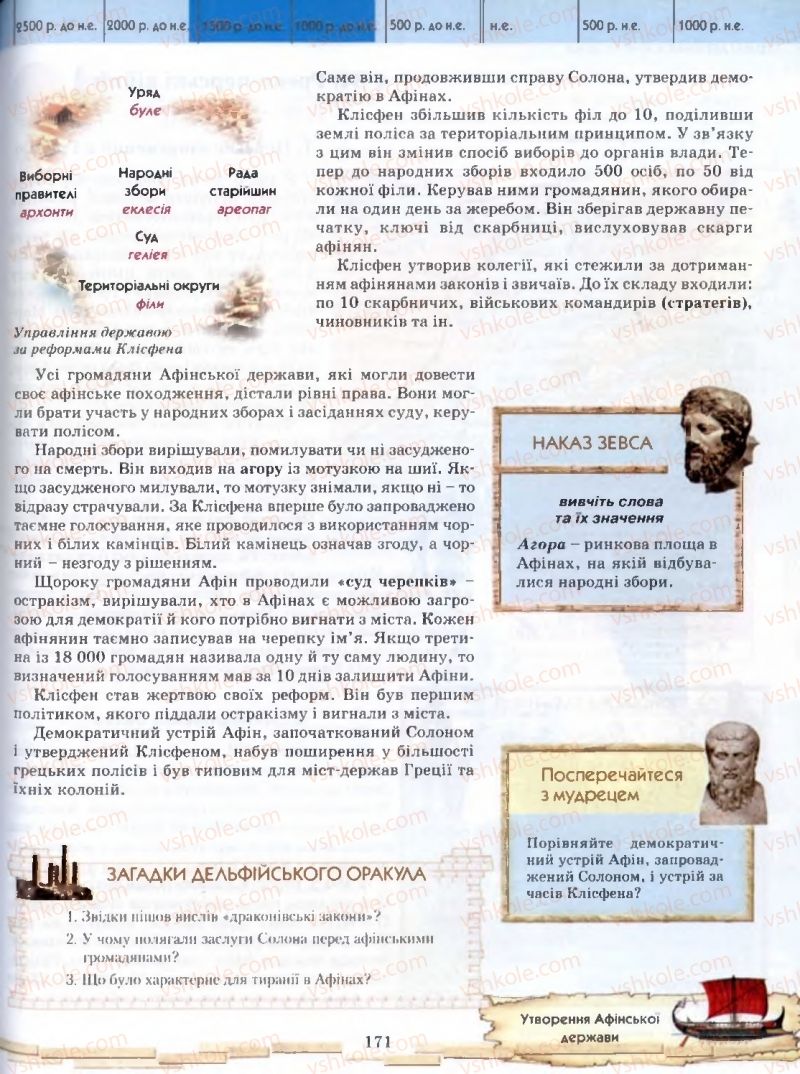 Страница 171 | Підручник Історія 6 клас О.І. Бонь, О.Л. Іваню 2005