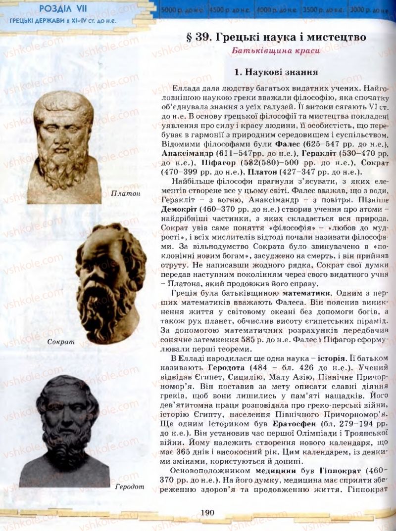 Страница 190 | Підручник Історія 6 клас О.І. Бонь, О.Л. Іваню 2005