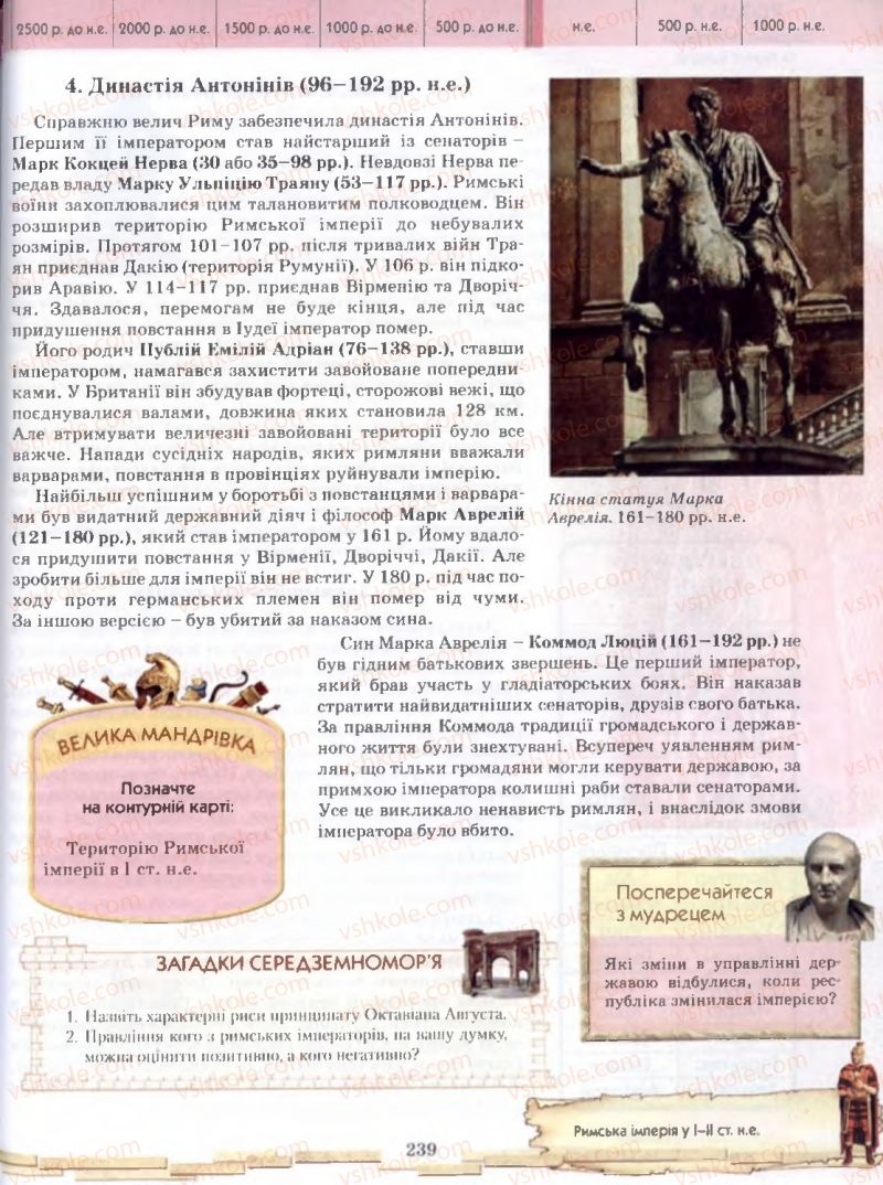 Страница 239 | Підручник Історія 6 клас О.І. Бонь, О.Л. Іваню 2005