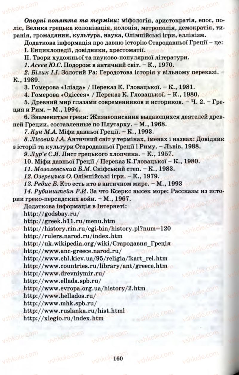 Страница 160 | Підручник Історія 6 клас П.В. Мороз 2007