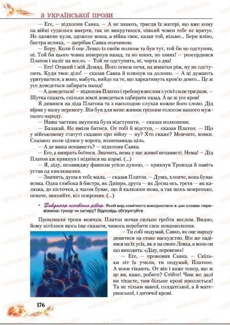 Страница 176 | Підручник Українська література 8 клас В.І. Пахаренко, Н.А. Коваль 2016