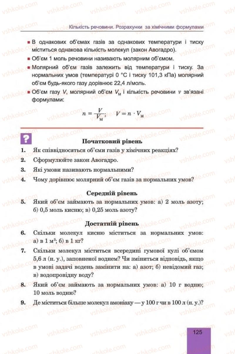 Страница 125 | Підручник Хімія 8 клас Л.С. Дячук, М.М. Гладюк 2016