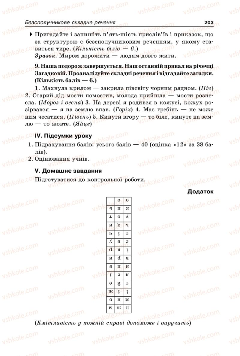 Страница 203 | Підручник Українська мова 9 клас В.І. Тихоша 2009