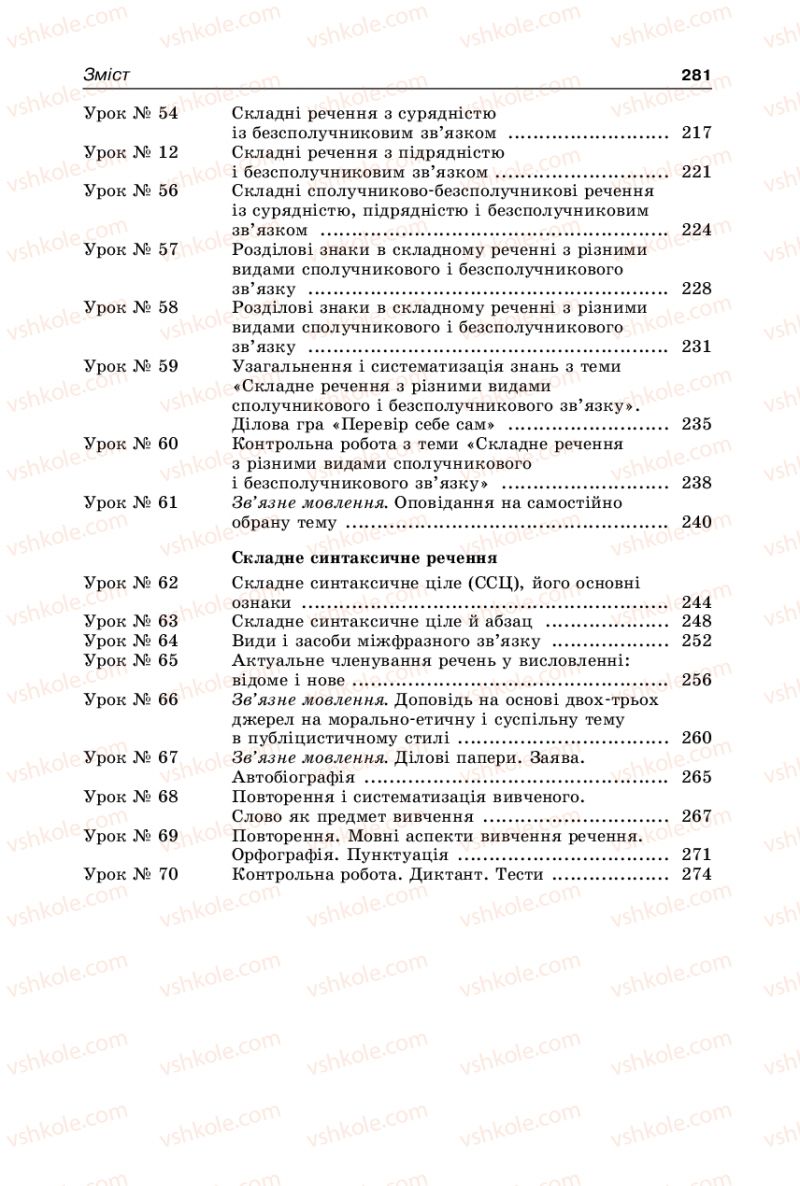Страница 281 | Підручник Українська мова 9 клас В.І. Тихоша 2009
