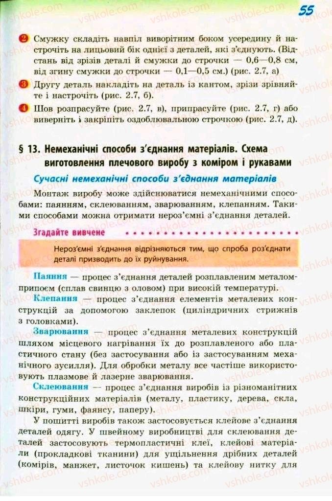 Страница 55 | Підручник Трудове навчання 9 клас С.І. Богданова 2009 Обслуговуючі види праці