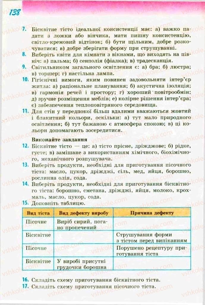 Страница 138 | Підручник Трудове навчання 9 клас С.І. Богданова 2009 Обслуговуючі види праці