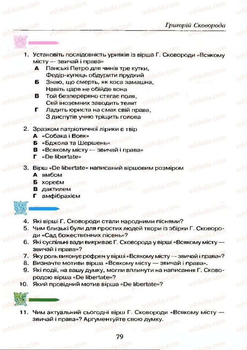 Страница 79 | Підручник Українська література 9 клас О.М. Авраменко 2009