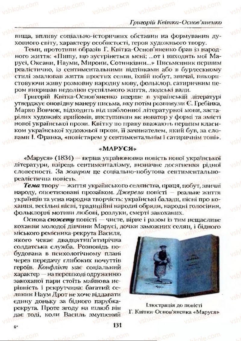 Страница 131 | Підручник Українська література 9 клас О.М. Авраменко 2009