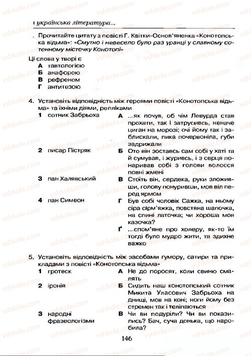 Страница 146 | Підручник Українська література 9 клас О.М. Авраменко 2009