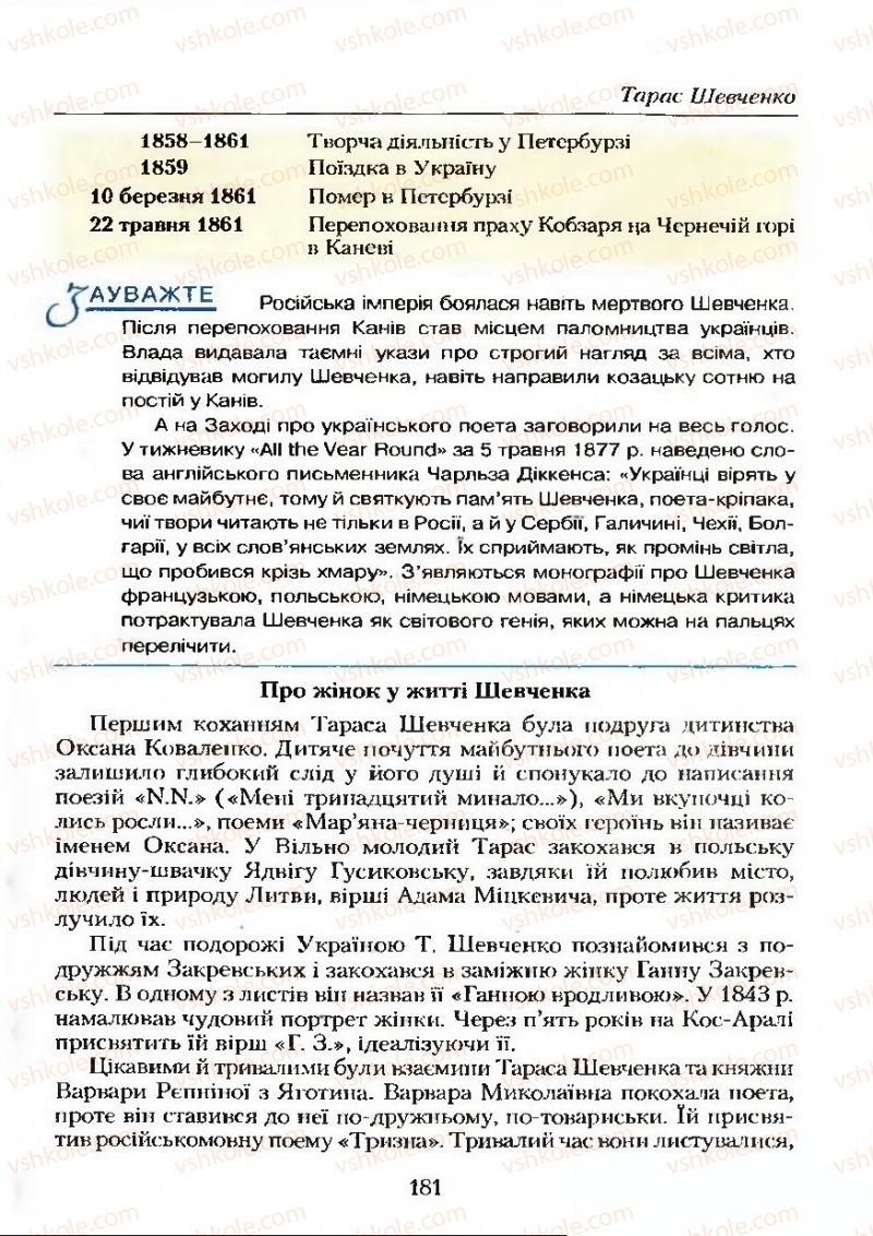 Страница 181 | Підручник Українська література 9 клас О.М. Авраменко 2009