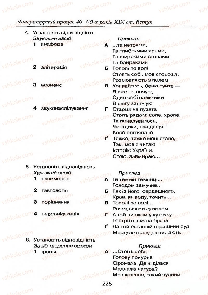 Страница 226 | Підручник Українська література 9 клас О.М. Авраменко 2009