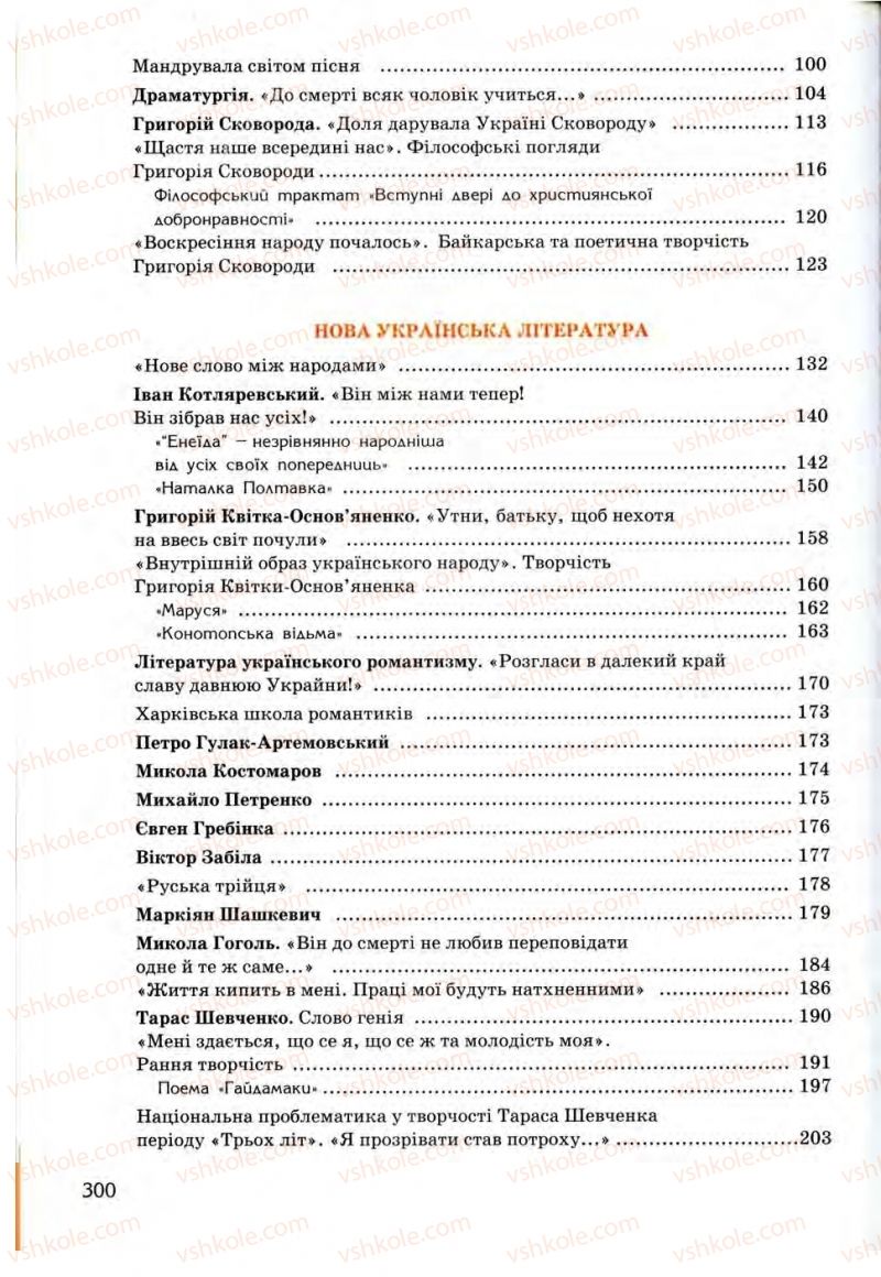 Страница 300 | Підручник Українська література 9 клас О.І. Міщенко 2009