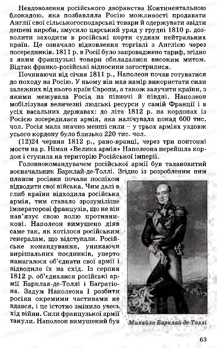 Страница 63 | Підручник Історія України 9 клас С.В. Білоножко, І.М. Бірюльов, О.Р. Давлєтов 2001