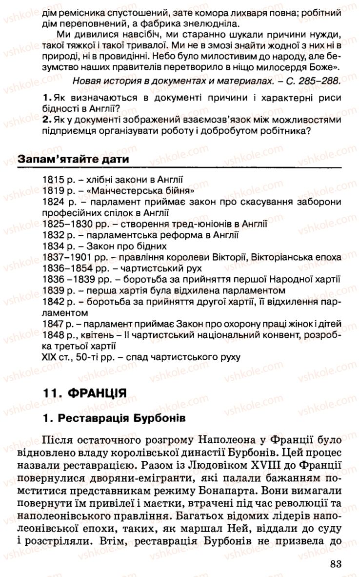 Страница 83 | Підручник Історія України 9 клас С.В. Білоножко, І.М. Бірюльов, О.Р. Давлєтов 2001