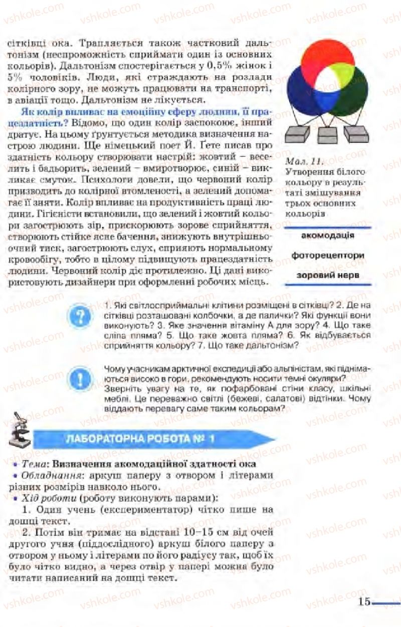 Страница 15 | Підручник Біологія 9 клас М.Н. Шабатура, Н.Ю. Матяш, В.О. Мотузний 2004