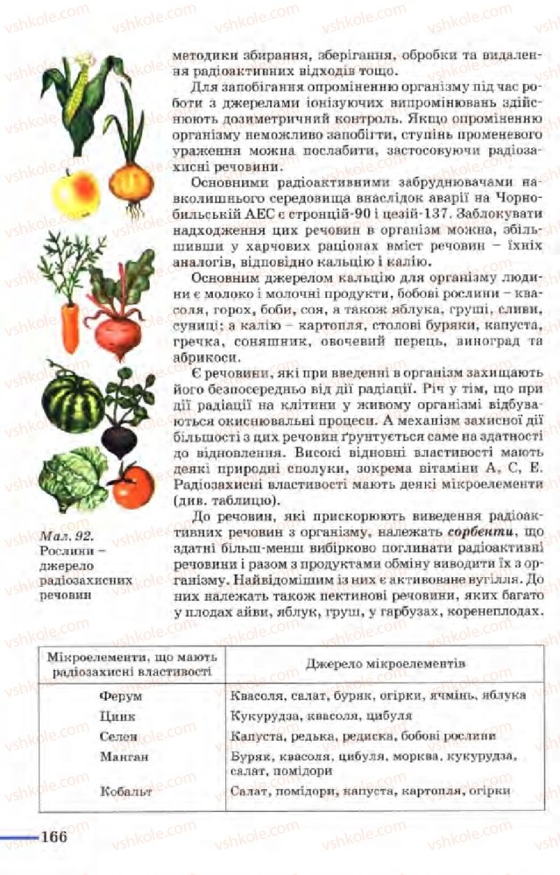 Страница 166 | Підручник Біологія 9 клас М.Н. Шабатура, Н.Ю. Матяш, В.О. Мотузний 2004