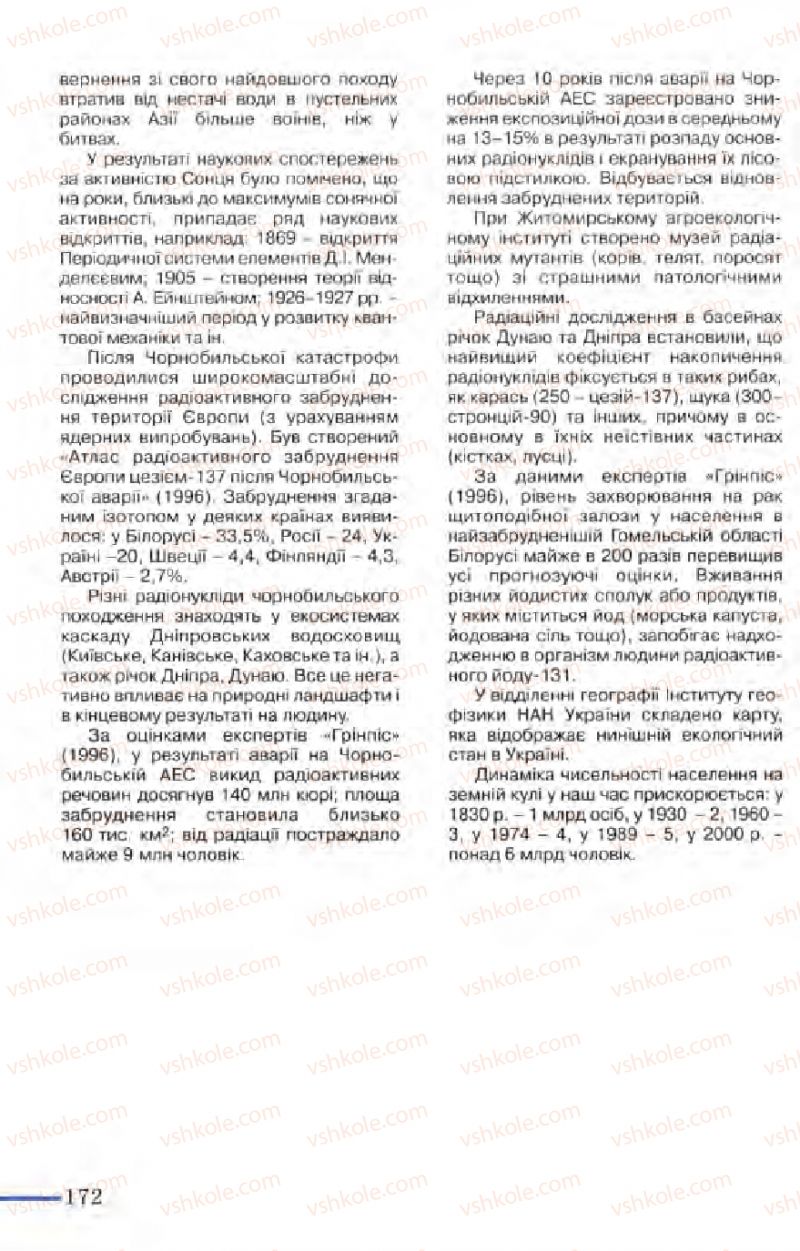 Страница 172 | Підручник Біологія 9 клас М.Н. Шабатура, Н.Ю. Матяш, В.О. Мотузний 2004