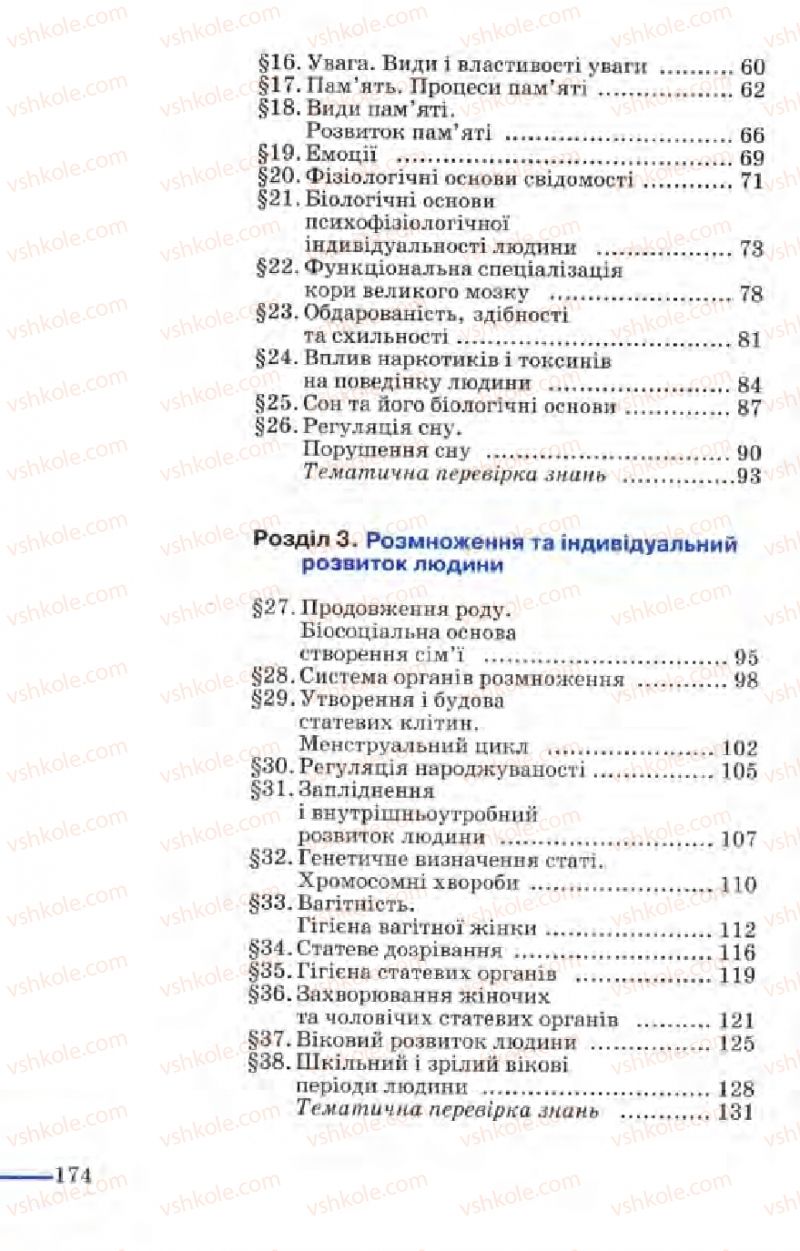 Страница 174 | Підручник Біологія 9 клас М.Н. Шабатура, Н.Ю. Матяш, В.О. Мотузний 2004