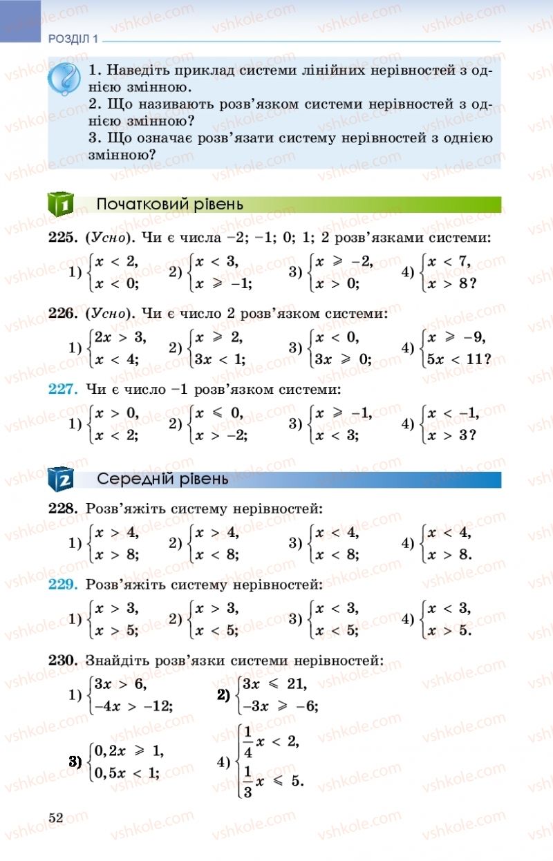 Страница 52 | Підручник Алгебра 9 клас О.С. Істер 2017