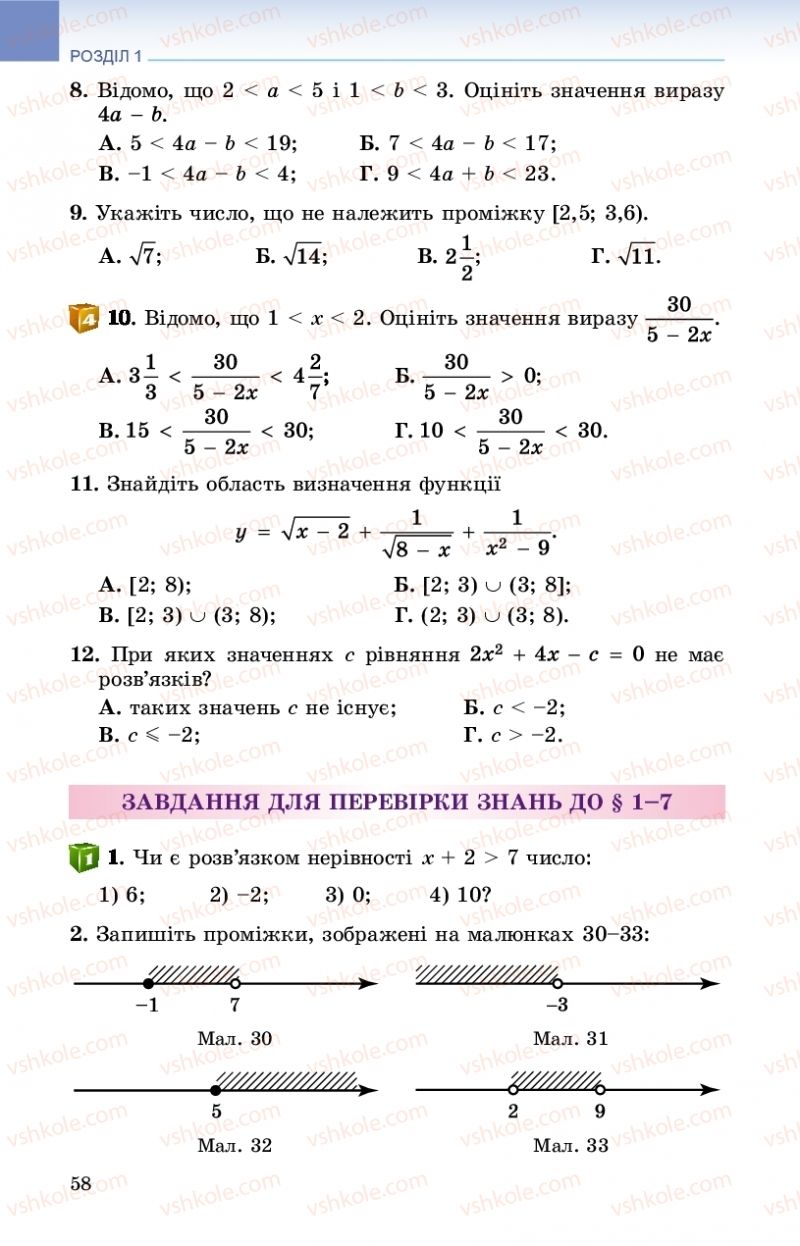 Страница 58 | Підручник Алгебра 9 клас О.С. Істер 2017