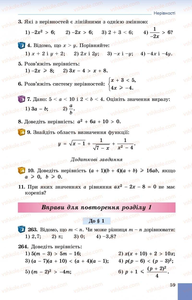 Страница 59 | Підручник Алгебра 9 клас О.С. Істер 2017