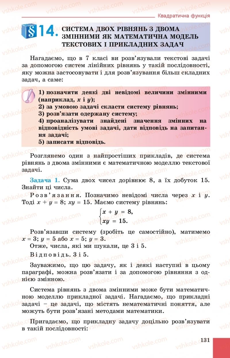 Страница 131 | Підручник Алгебра 9 клас О.С. Істер 2017