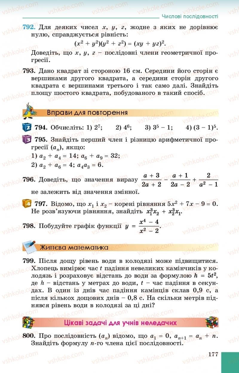 Страница 177 | Підручник Алгебра 9 клас О.С. Істер 2017