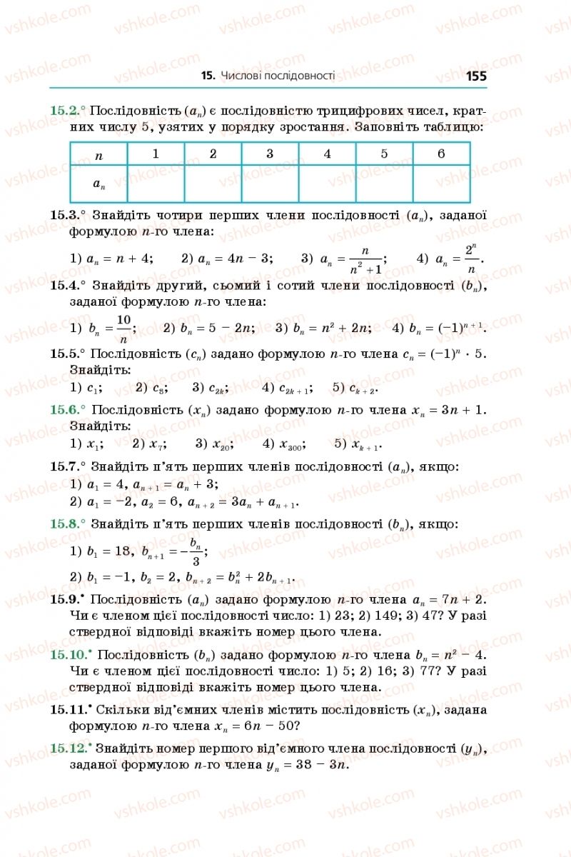 Страница 155 | Підручник Алгебра 9 клас А.Г. Мерзляк, В.Б. Полонський, М.С. Якір 2017