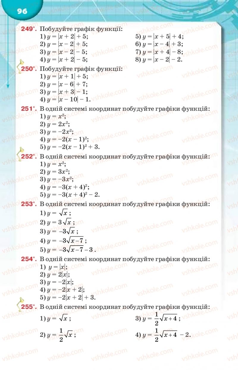 Страница 96 | Підручник Алгебра 9 клас Н.А. Тарасенкова, І.М. Богатирьова, О.М. Коломієць 2017