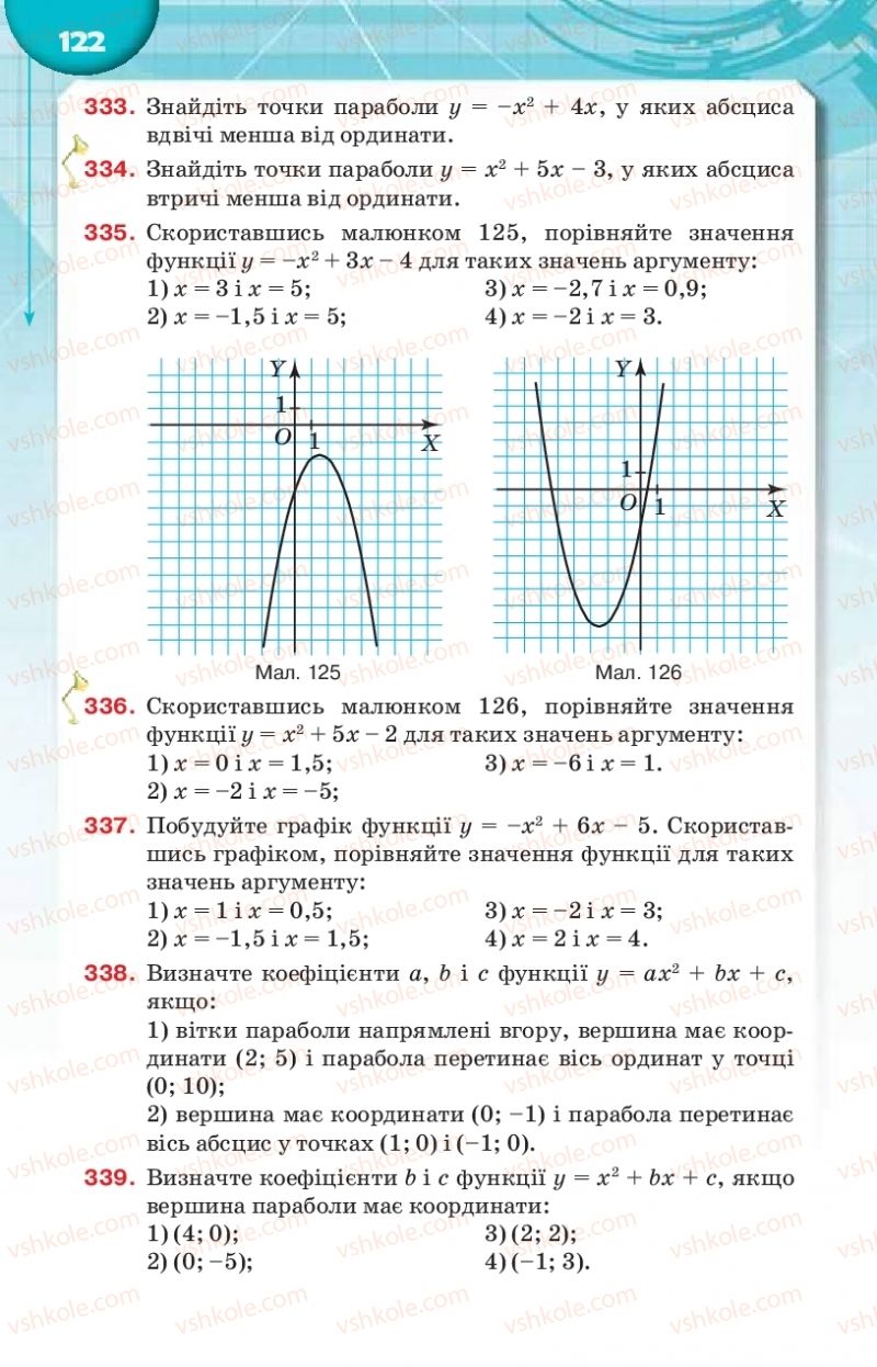 Страница 122 | Підручник Алгебра 9 клас Н.А. Тарасенкова, І.М. Богатирьова, О.М. Коломієць 2017