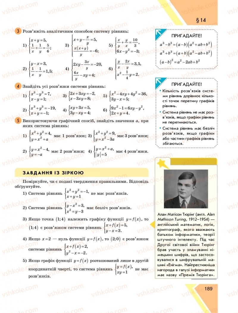Страница 189 | Підручник Алгебра 9 клас Н.С. Прокопенко, Ю.О. Захарійченко, Н.Л. Кінащук 2017