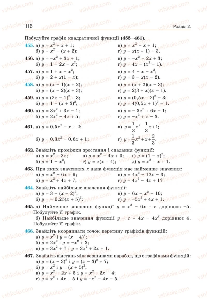 Страница 116 | Підручник Алгебра 9 клас Г.П. Бевз, В.Г. Бевз 2017