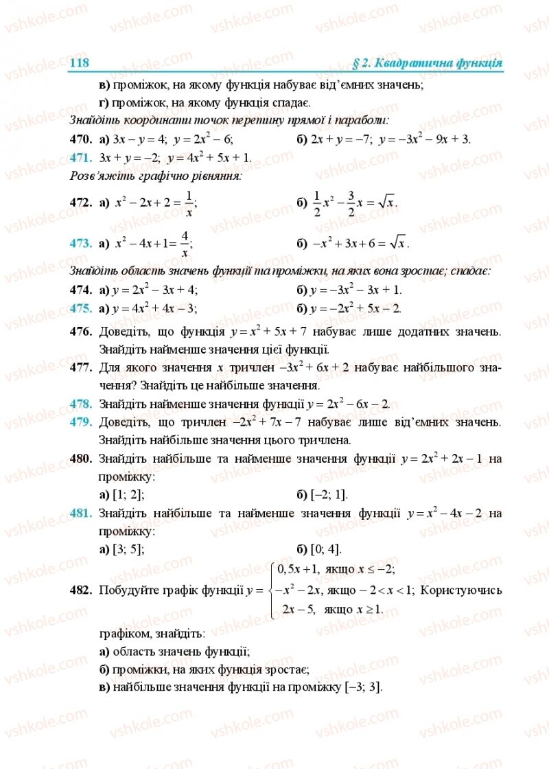 Страница 118 | Підручник Алгебра 9 клас В.Р. Кравчук, Г.М. Янченко, М.В. Підручна 2017