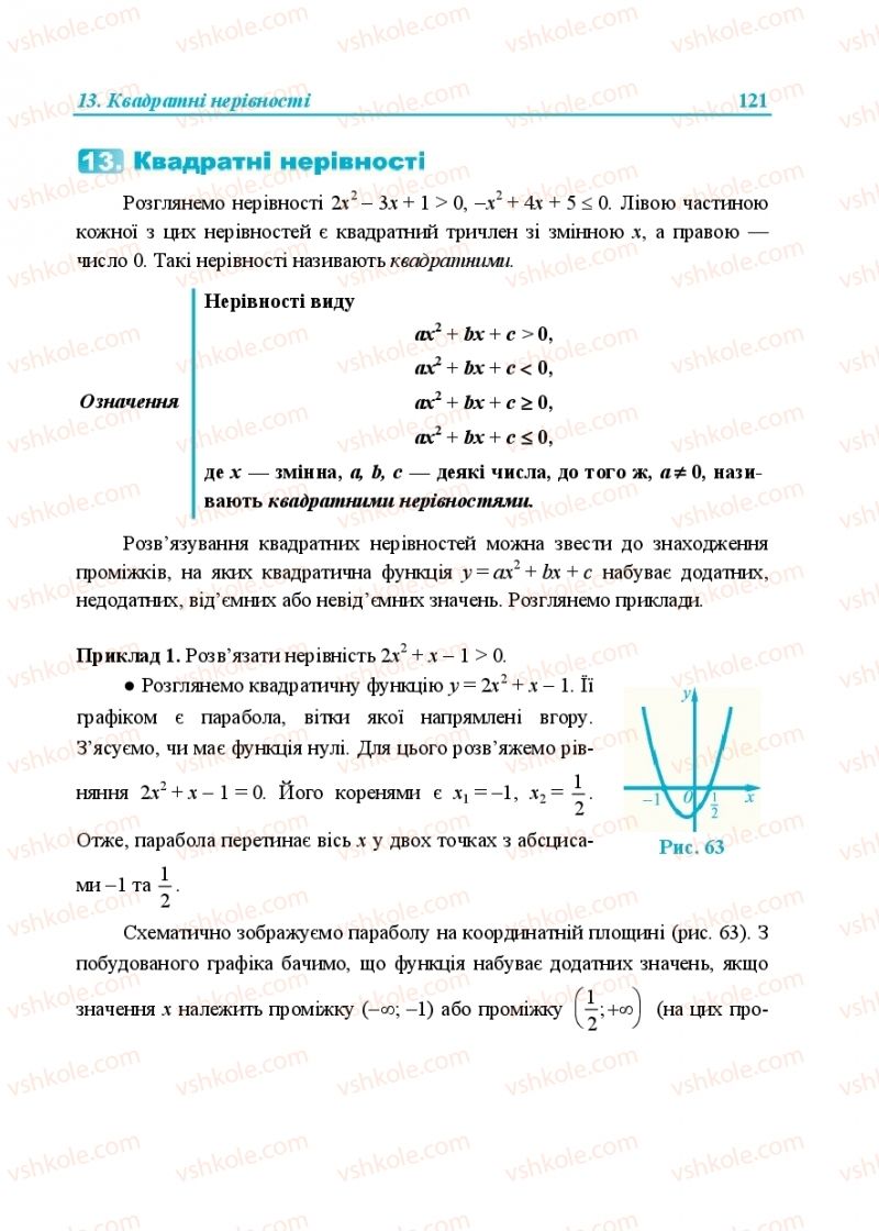 Страница 121 | Підручник Алгебра 9 клас В.Р. Кравчук, Г.М. Янченко, М.В. Підручна 2017