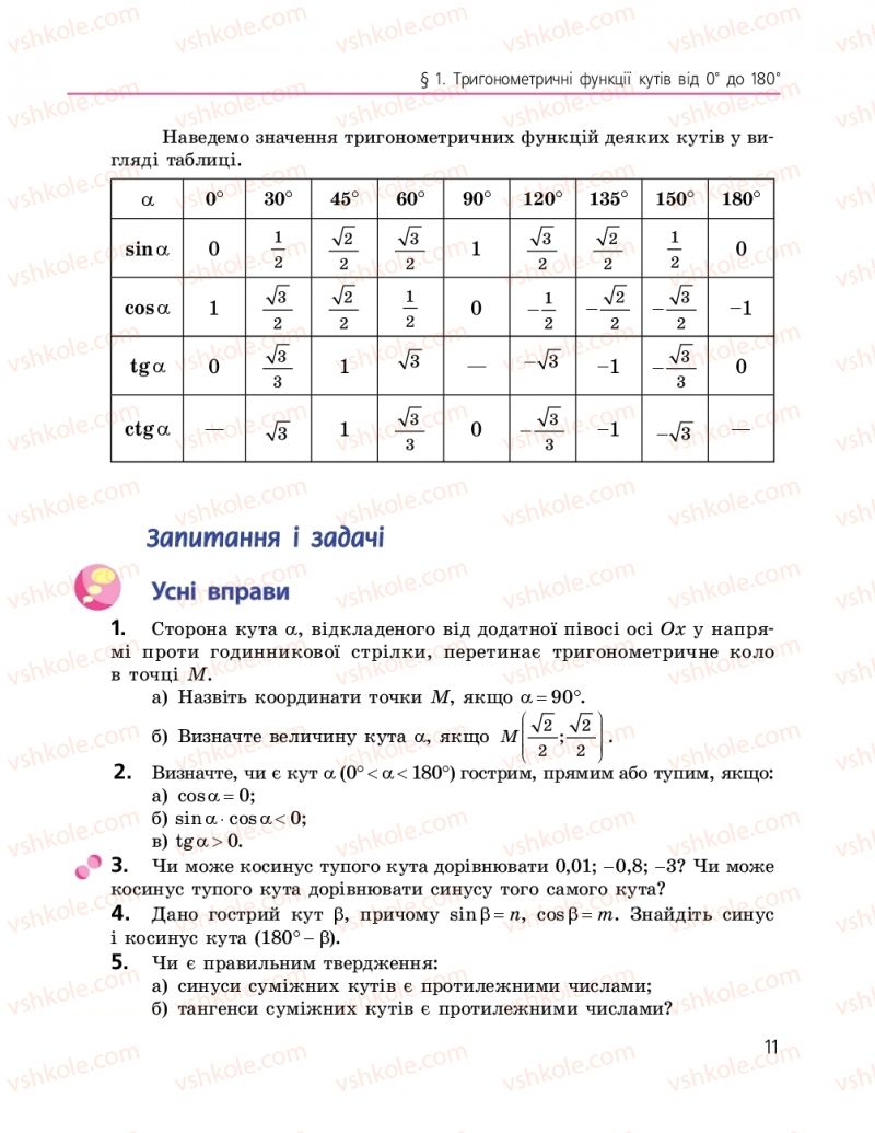 Страница 11 | Підручник Геометрія 9 клас А.П. Єршова, В.В. Голобородько, О.Ф. Крижановський, С.В. Єршов 2017