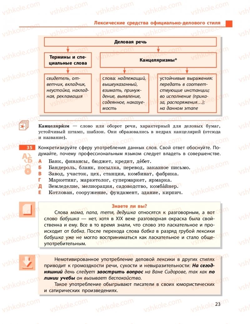 Страница 23 | Підручник Русский язык 9 клас Н.Ф. Баландіна 2017 5 год обучения
