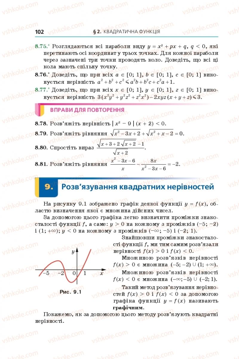 Страница 102 | Підручник Алгебра 9 клас А.Г. Мерзляк, В.Б. Полонський, М.С. Якір 2017 Поглиблене вивчення