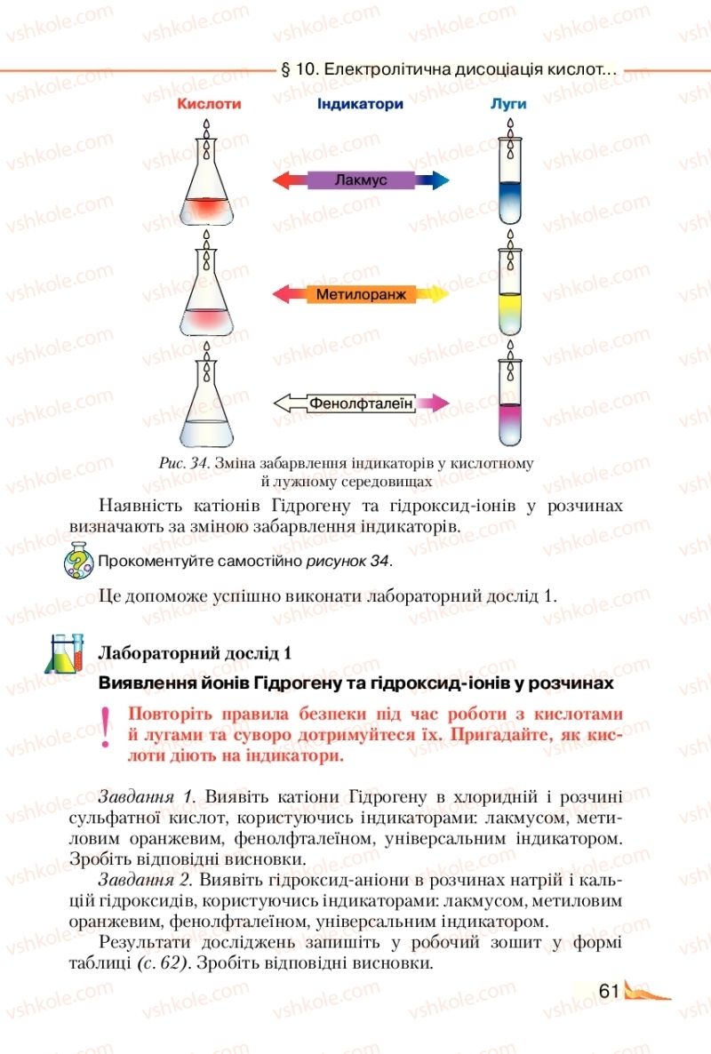 Страница 61 | Підручник Хімія 9 клас М.М. Савчин 2017