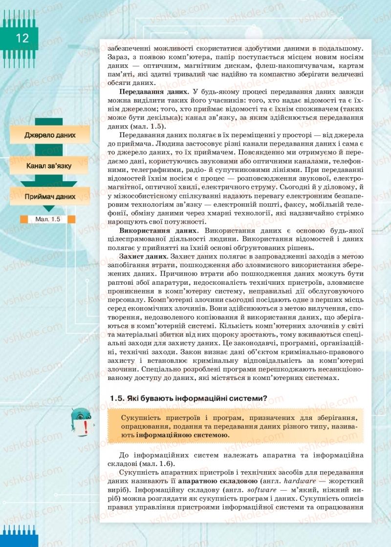 Страница 12 | Підручник Інформатика 9 клас Н.В. Морзе, О.В. Барна, В.П. Вембер 2017