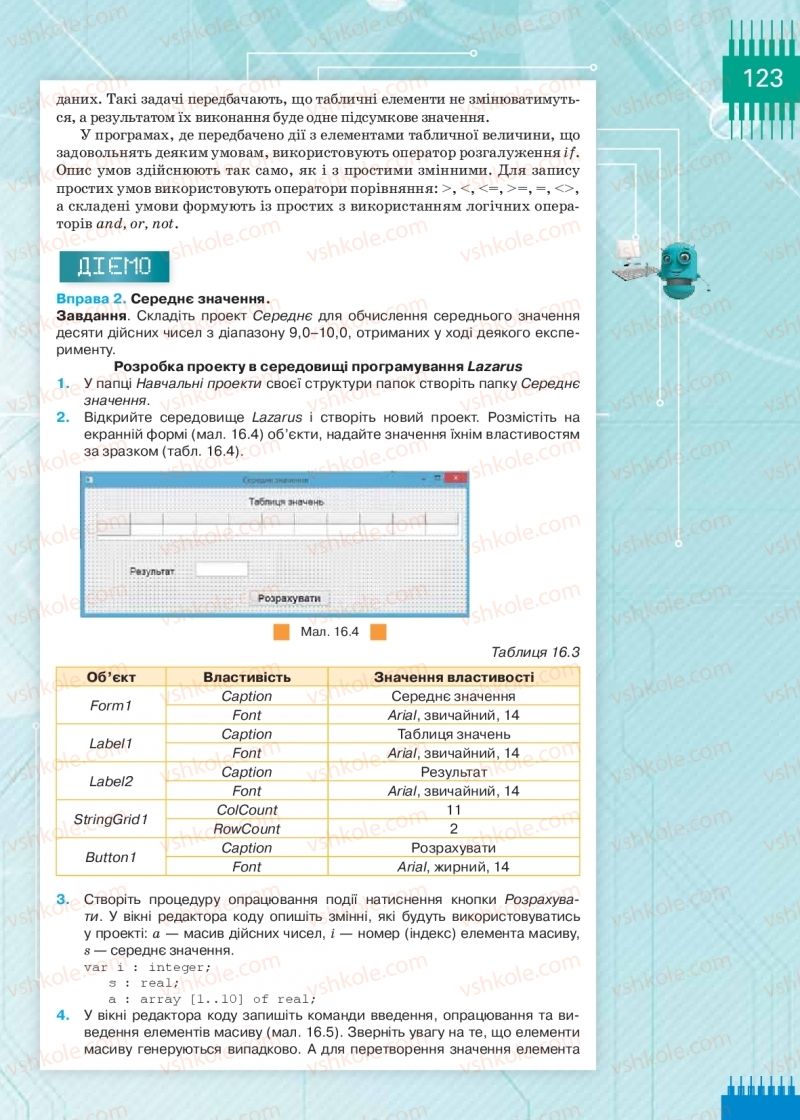 Страница 123 | Підручник Інформатика 9 клас Н.В. Морзе, О.В. Барна, В.П. Вембер 2017