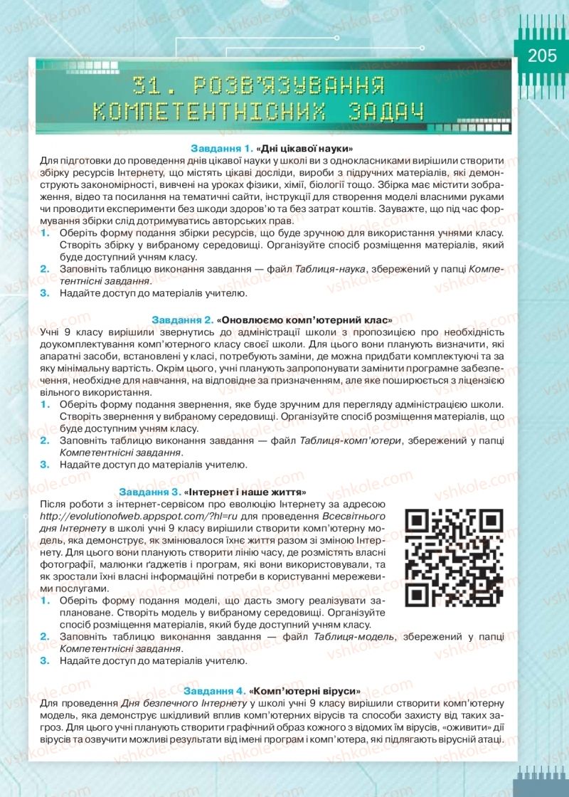 Страница 205 | Підручник Інформатика 9 клас Н.В. Морзе, О.В. Барна, В.П. Вембер 2017