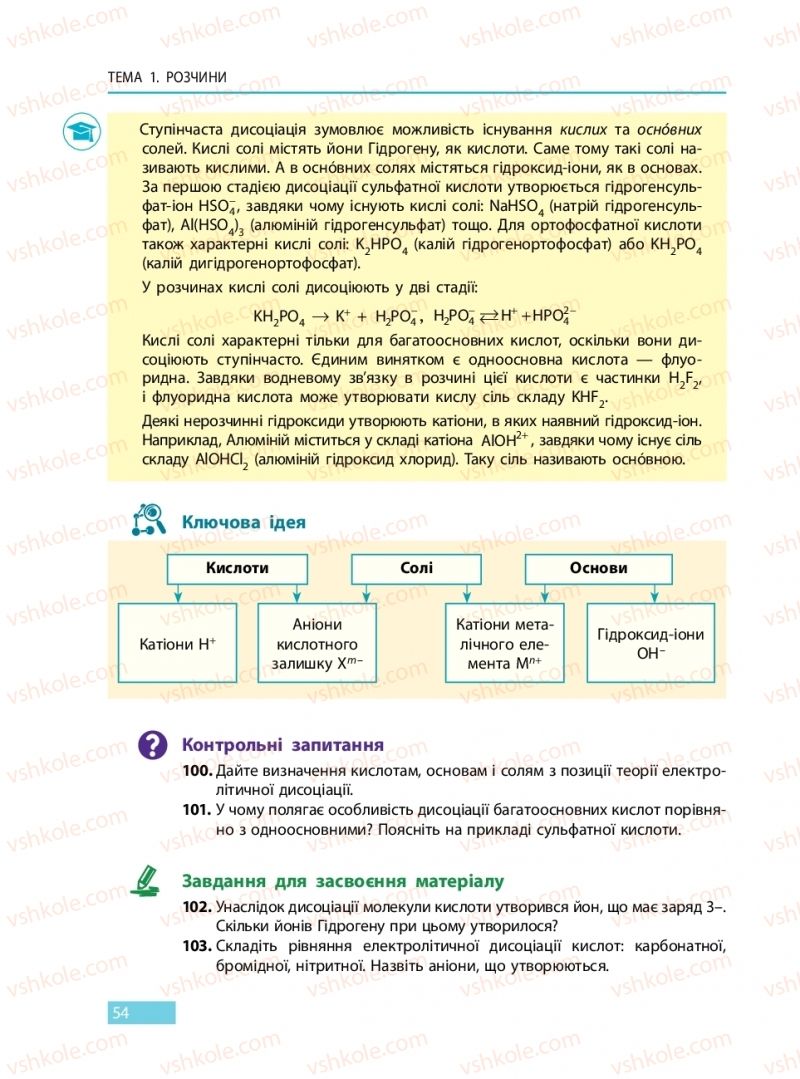 Страница 54 | Підручник Хімія 9 клас О.В. Григорович 2017