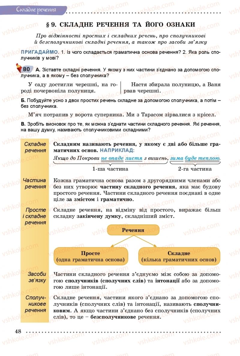 Страница 48 | Підручник Українська мова 9 клас О.В. Заболотний, В.В. Заболотний 2017