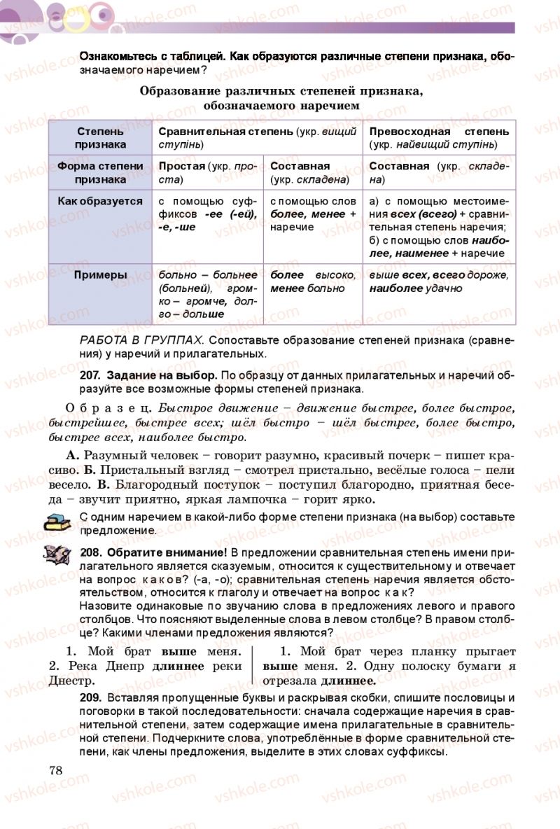 Страница 78 | Підручник Русский язык 9 клас Е.И. Самонова, А.Н. Приймак, И.В. Гайдаенко 2017 5 год обучения