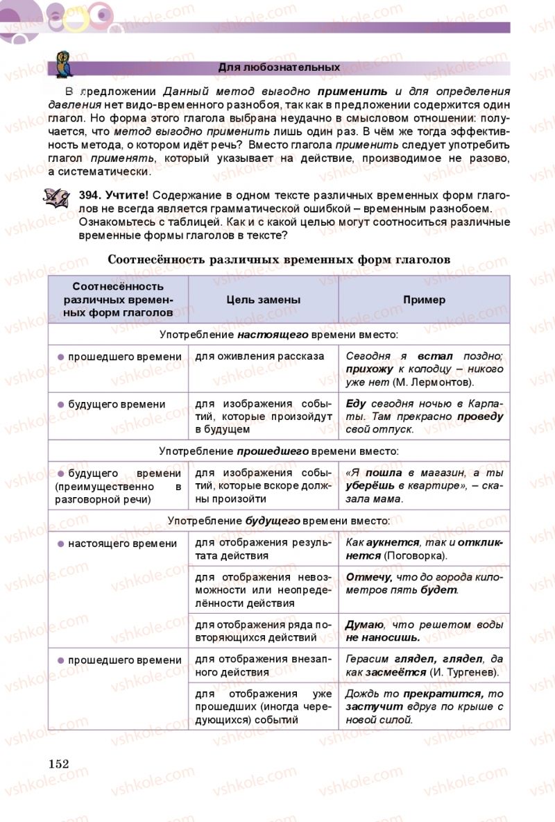 Страница 152 | Підручник Русский язык 9 клас Е.И. Самонова, А.Н. Приймак, И.В. Гайдаенко 2017 5 год обучения