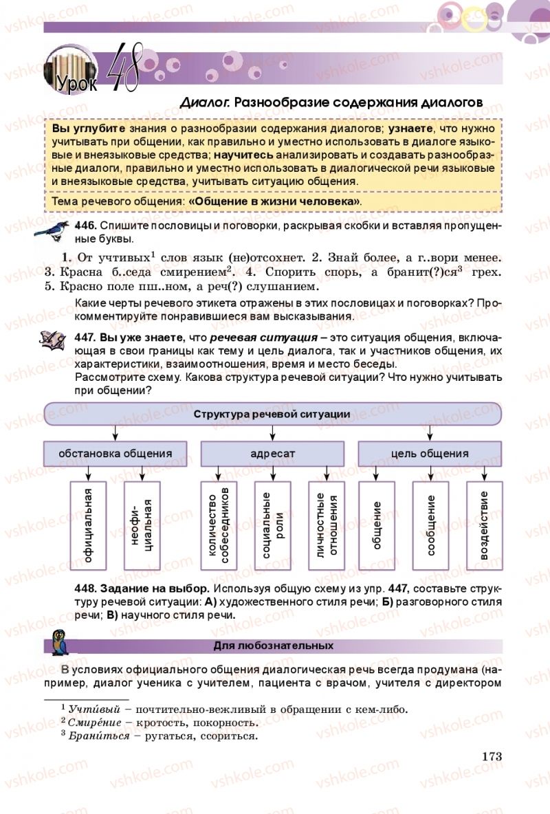 Страница 173 | Підручник Русский язык 9 клас Е.И. Самонова, А.Н. Приймак, И.В. Гайдаенко 2017 5 год обучения